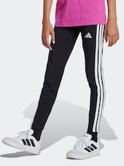 adidas Black Chrome 3 Stripe Essentials Leggings - Image 1 of 6