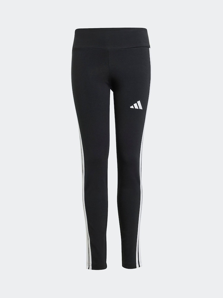 adidas Black Chrome 3 Stripe Essentials Leggings - Image 6 of 6
