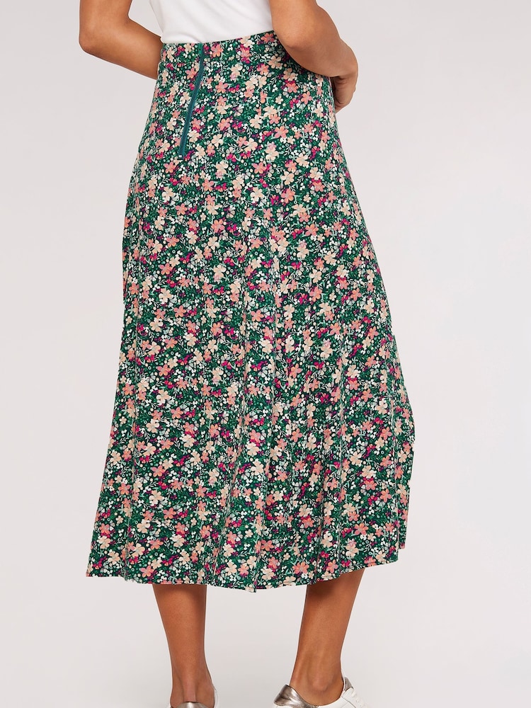 Apricot Green Printed Midi Skirt - Image 5 of 5 Apricot Green Printed Midi Skirt - Image 5 of 5