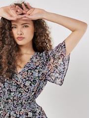 Apricot Blue Medium Ditsy Layered Mini Dress - Image 3 of 5