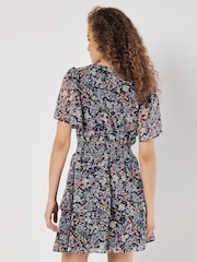 Apricot Blue Medium Ditsy Layered Mini Dress - Image 4 of 5