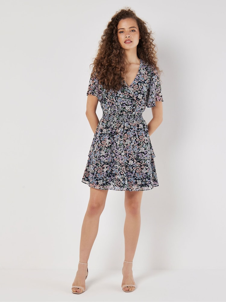 Apricot Blue Medium Ditsy Layered Mini Dress - Image 5 of 5