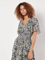 Apricot Green Medium Ditsy Layered Mini Dress - Image 1 of 5