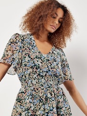 Apricot Green Medium Ditsy Layered Mini Dress - Image 3 of 5