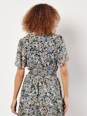 Apricot Green Medium Ditsy Layered Mini Dress - Image 4 of 5