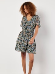 Apricot Green Medium Ditsy Layered Mini Dress - Image 5 of 5