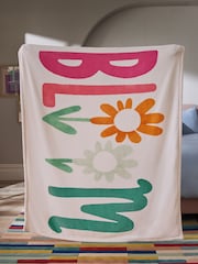 Cream Bloom Slogan Fleece Throw - Image 4 of 5