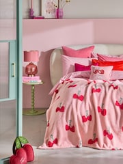 Pink Cherries Borg Fleece Throw - Image 1 of 6