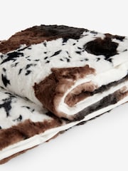 Natural Faux Fur Cow Print Throw - Image 6 of 6