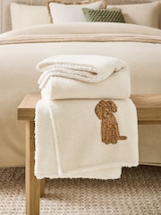 Cream Charlie Cockapoo Fleece Throw - Image 2 of 6