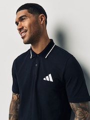 أسود - قميص بولو بيكيه بشعار صغير من adidas - صورة 4 من 5