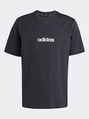 adidas Black Single Essentials Linear 100% Cotton Jersey T-Shirt - Image 5 of 5