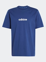 adidas Blue Essentials Linear Single Jersey 100% Cotton T-Shirt - Image 4 of 4