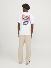 JACK & JONES White 100% Cotton Graphic Back Print T-Shirt - Image 2 of 5
