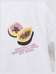 JACK & JONES White 100% Cotton Graphic Back Print T-Shirt - Image 4 of 5