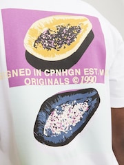 JACK & JONES White 100% Cotton Graphic Back Print T-Shirt - Image 5 of 5