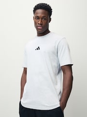 adidas Grey Essentials Small Logo Single Jersey T-Shirt - Image 1 of 1