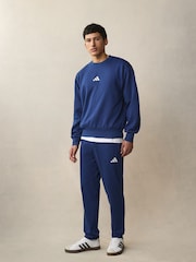 adidas Blue Small Essentials Logo Single Jersey Joggers - Image 2 of 9