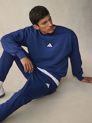 adidas Blue Small Essentials Logo Single Jersey Joggers - Image 3 of 9