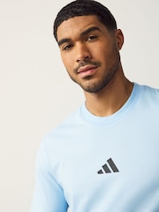 adidas Blue 100% Cotton T-Shirt - Image 4 of 5