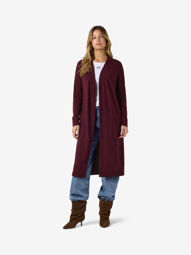 NOISY MAY Red Cosy Longline Soft Cardigan - Image 2 of 4 NOISY MAY Red Cosy Longline Soft Cardigan - Image 2 of 4