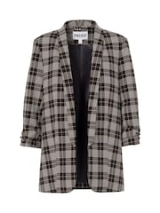 PIECES Grey 3/4 Length Printed Blazer - Image 1 of 2