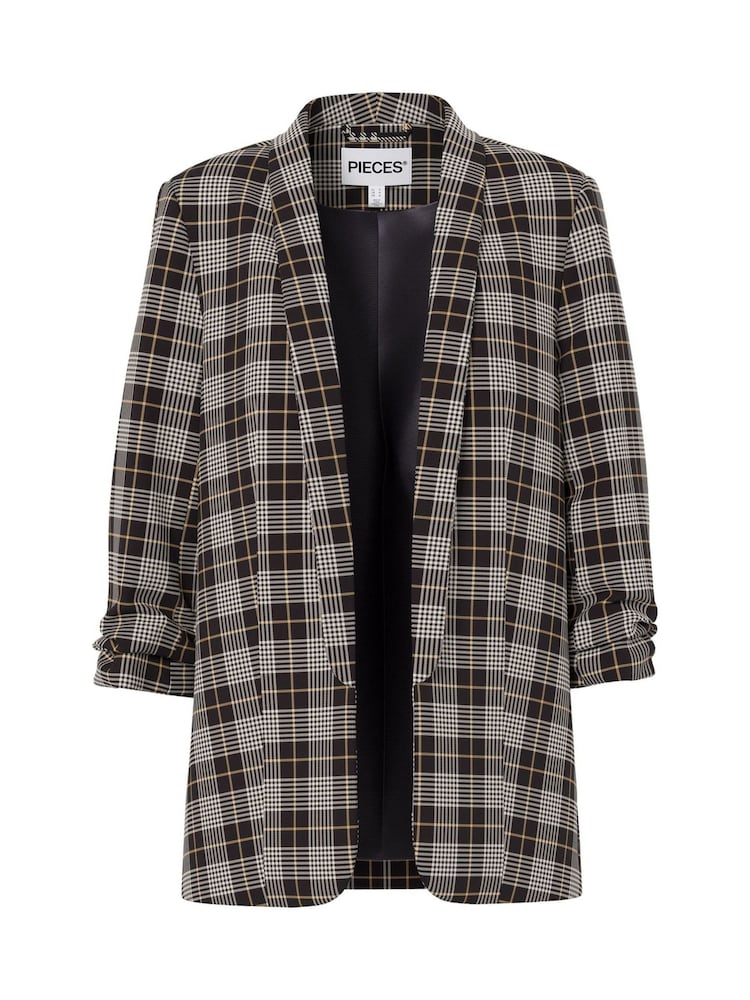 PIECES Grey 3/4 Length Printed Blazer - Image 1 of 2
