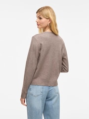 VILA Brown Long Sleeve Cropped Lightweight Cardigan - Image 4 of 4