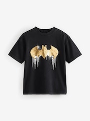 Black Licensed Flip Sequin Batman T-Shirt (3-15yrs) - Image 1 of 5