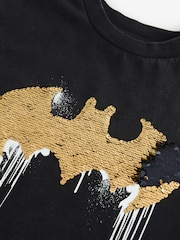 Black Licensed Flip Sequin Batman T-Shirt (3-15yrs) - Image 5 of 5