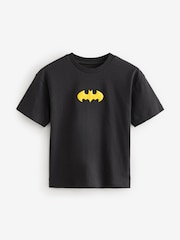Black Licensed Batman Logo Appliqué T-Shirt (3-16yrs) - Image 1 of 3