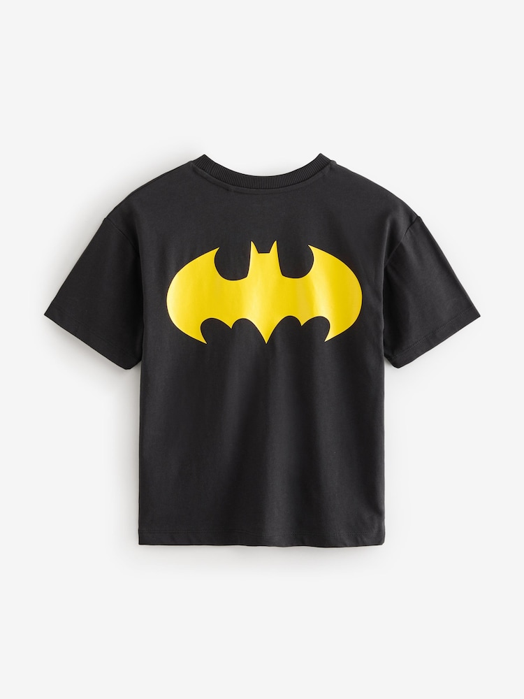 Black Licensed Batman Logo Appliqué T-Shirt (3-16yrs) - Image 2 of 3
