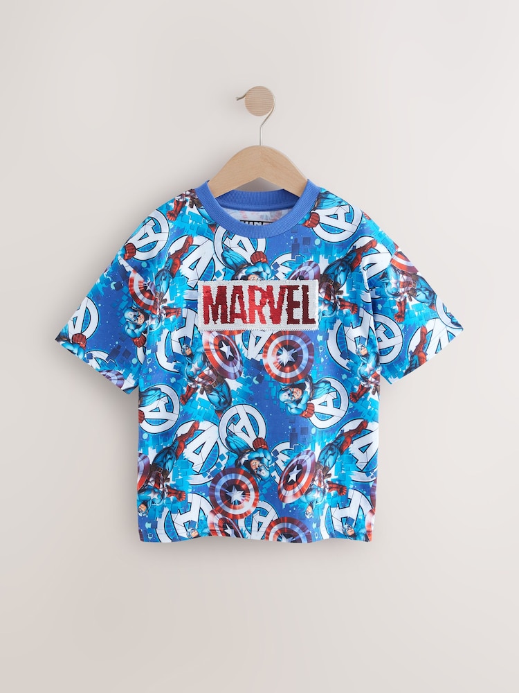 Blue Captain America T-Shirt (3-16yrs) - Image 1 of 5