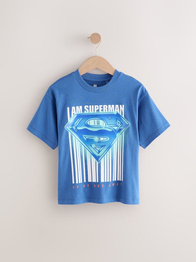 أزرق - تيشرت من القطن 100% بكُم قصير من Superman (3-16 سنة) - صورة 1 من 4