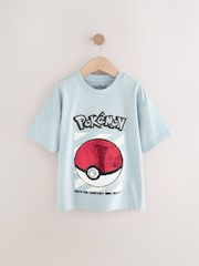 أزرق - تيشِرت بكُم قصير مزيّنة بطبعة شخصية Pokémon بترتر (4-16 سنة) - صورة 1 من 5