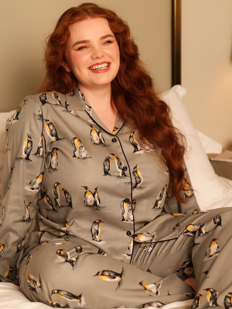 Cyberjammies Grey Printed Long Sleeve Pyjama Set - Image 1 of 4