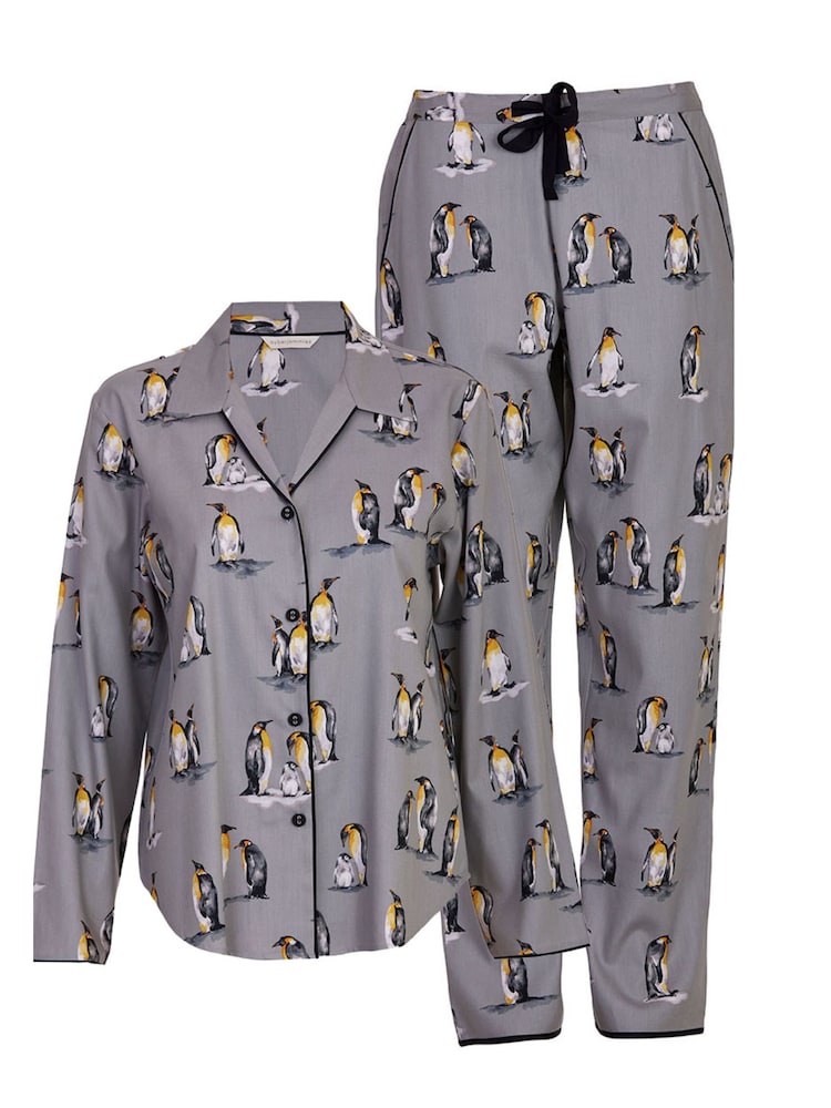 Cyberjammies Grey Printed Long Sleeve Pyjama Set - Image 4 of 4