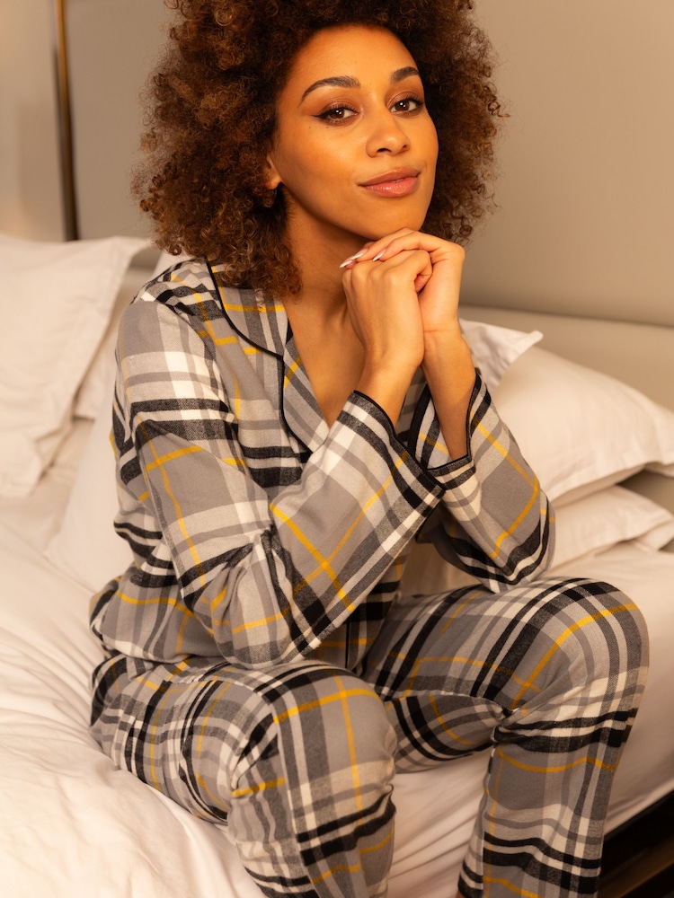 Cyberjammies – Pyjama-Set mit langen Ärmeln und Karomuster aus 100 % Baumwolle - Bild 1 von 4