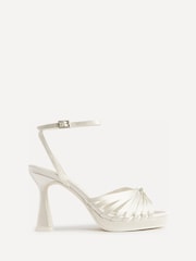 Linzi White Socialite Bridal Platform Heeled Sandals - Image 2 of 5