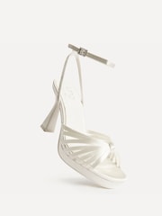 Linzi White Socialite Bridal Platform Heeled Sandals - Image 5 of 5