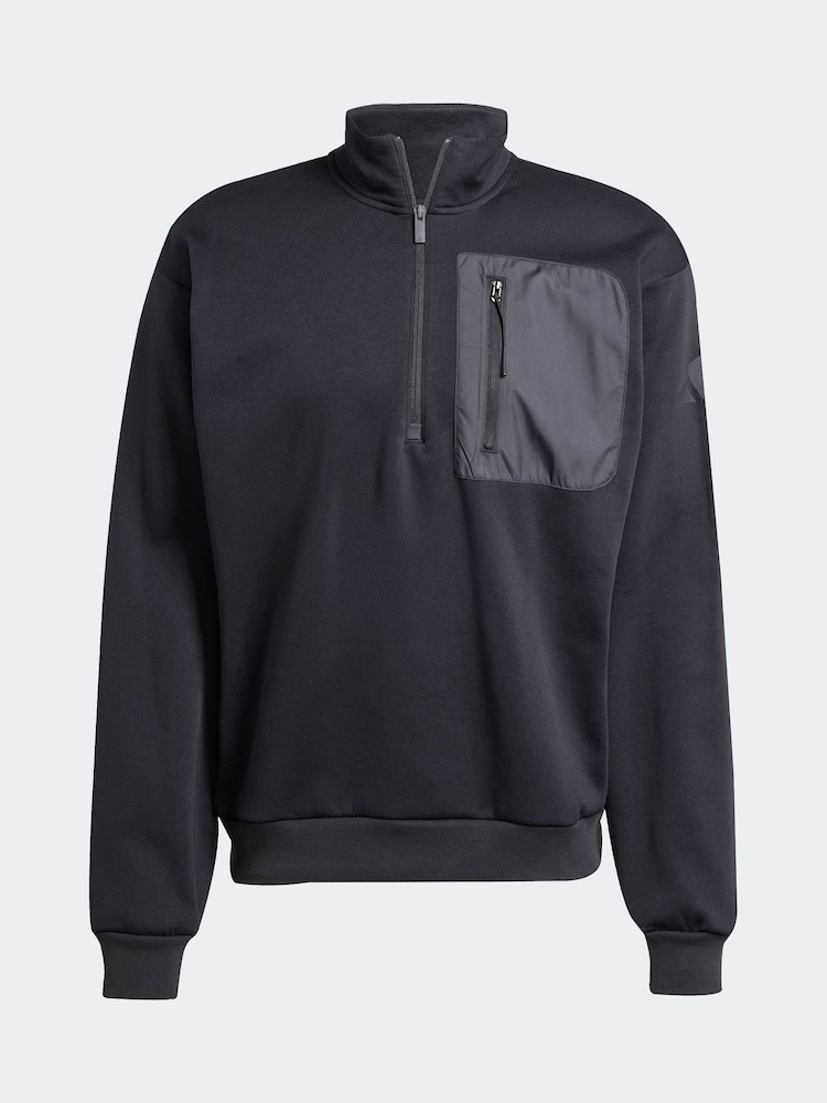 adidas Black City Escape Half-Zip Fleece - Image 6 of 6