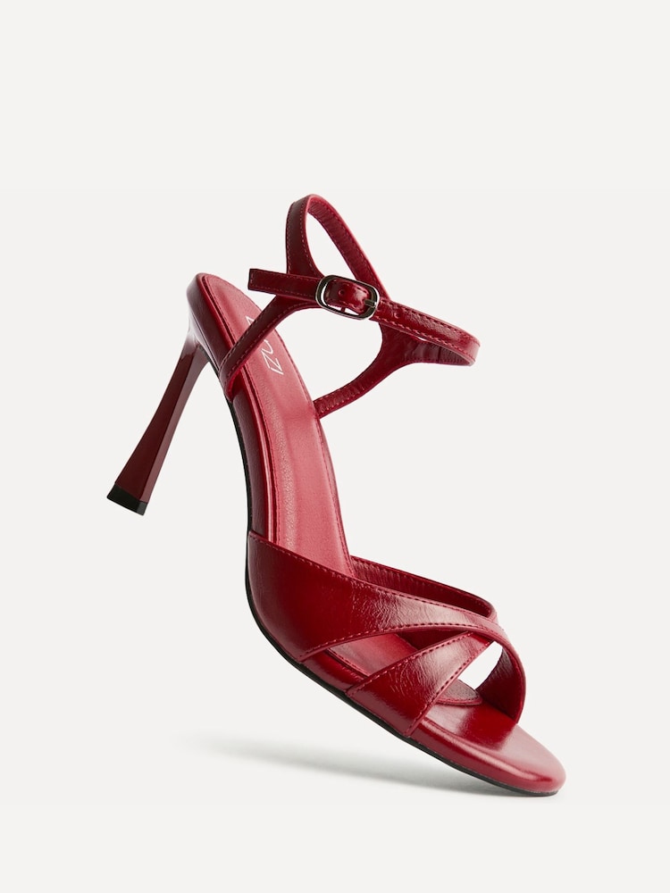 Linzi Red Compelled Crossover Stiletto Heeled Sandals - Image 5 of 5