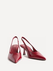 Linzi Red Featured Slingback Court Heels - Image 3 of 5