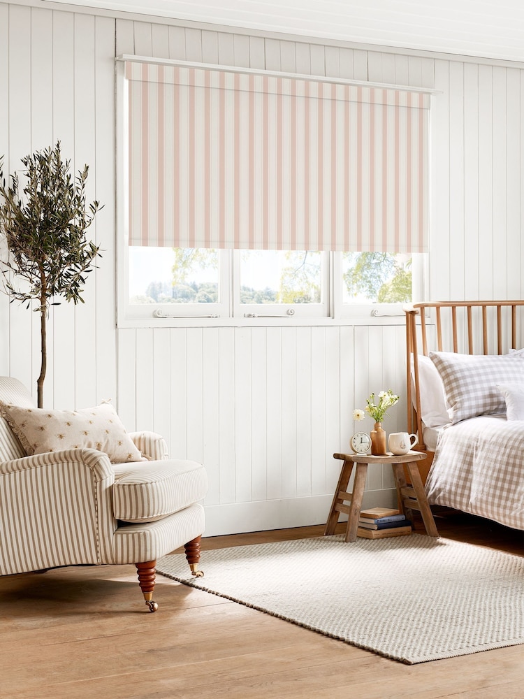 Sophie Allport Pink Oundle Stripe Made To Measure Roller Blinds - Image 2 of 6