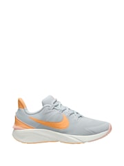 Nike Grey Orange Youth Star Runner 4 Trainers - Image 1 of 4