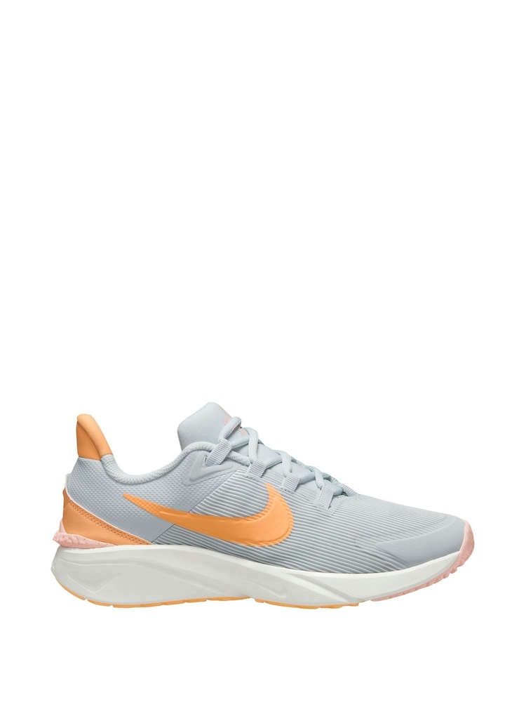 Nike Grey Orange Youth Star Runner 4 Trainers - Image 1 of 4