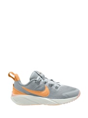 Nike Grey Orange Junior Star Runner 4 Trainers - Image 1 of 4