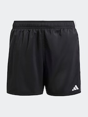 adidas Black 3 Stripes Swim Shorts - Image 1 of 5