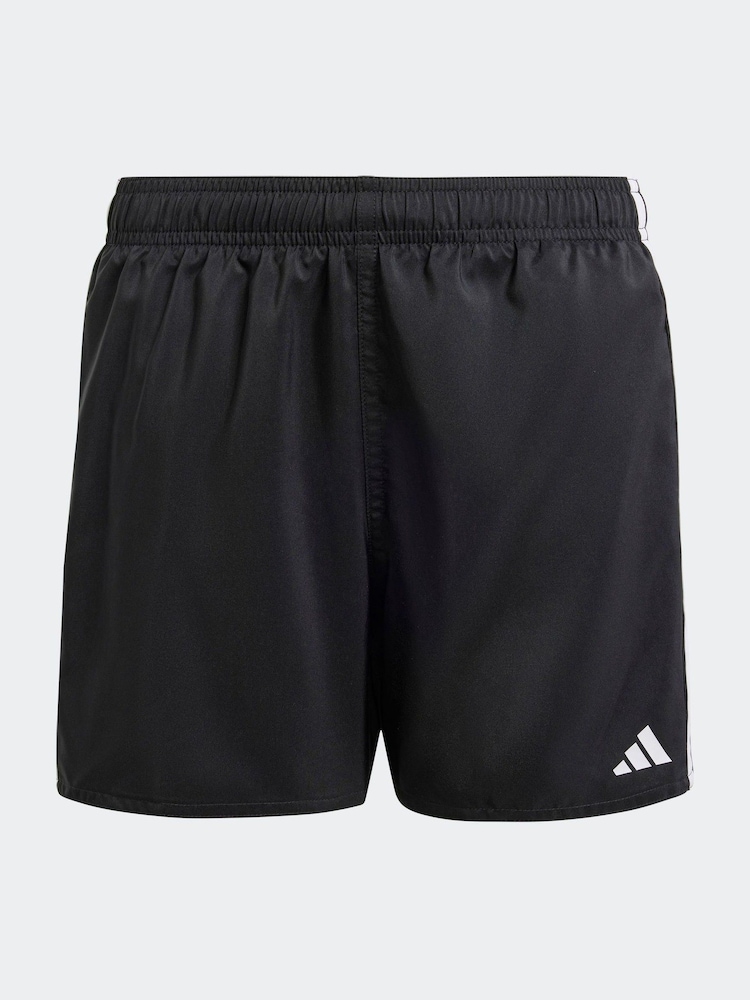 adidas Black 3 Stripes Swim Shorts - Image 1 of 5