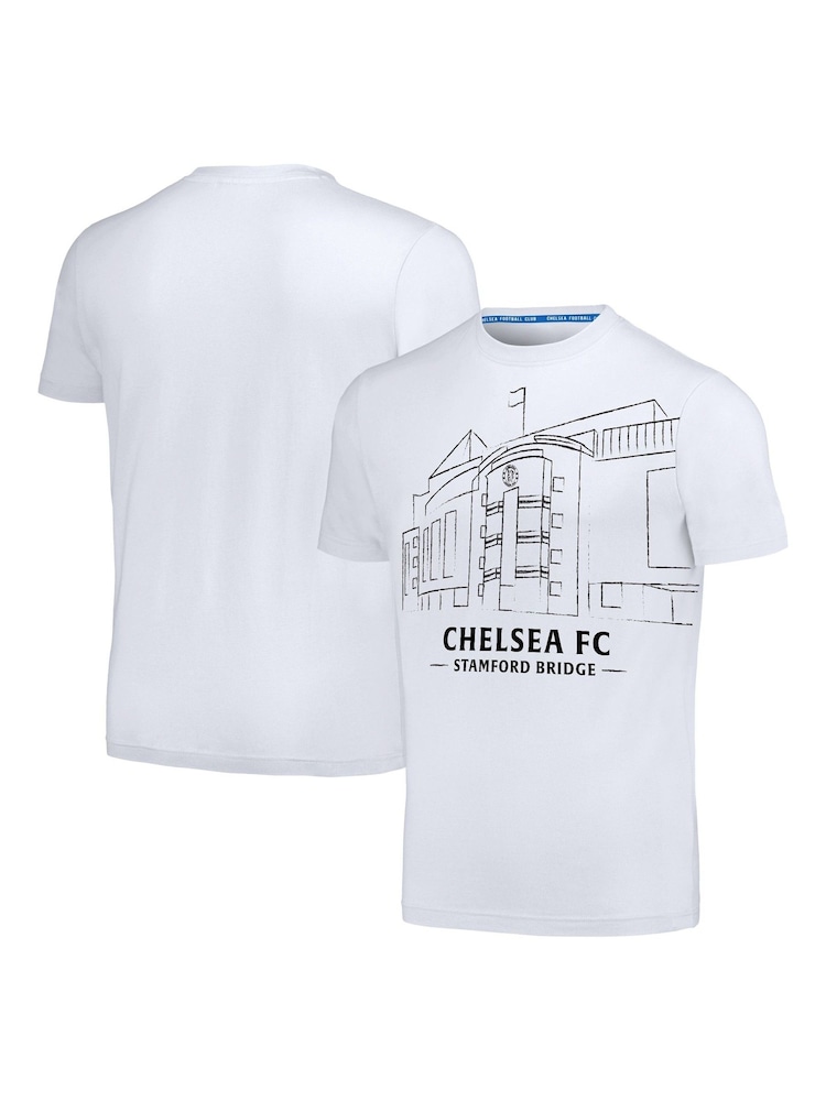 Fanatics Chelsea Stamford Bridge Graphic 100% Cotton White T-Shirt - Image 1 of 3